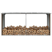 Haardhoutschuur 330x92x153 cm staal bruin