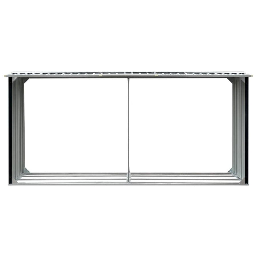 Haardhoutschuur 330X92X153 Cm Gegalvaniseerd Staal Antraciet