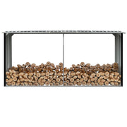Haardhoutschuur 330x92x153 cm staal antraciet