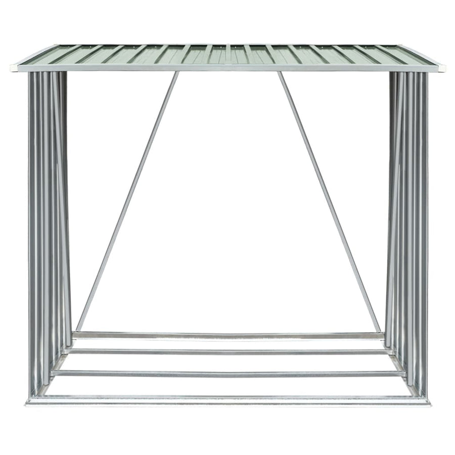 Haardhoutschuur 163X83X154 Cm Gegalvaniseerd Staal Groen