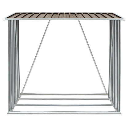 Haardhoutschuur 163X83X154 Cm Gegalvaniseerd Staal Bruin