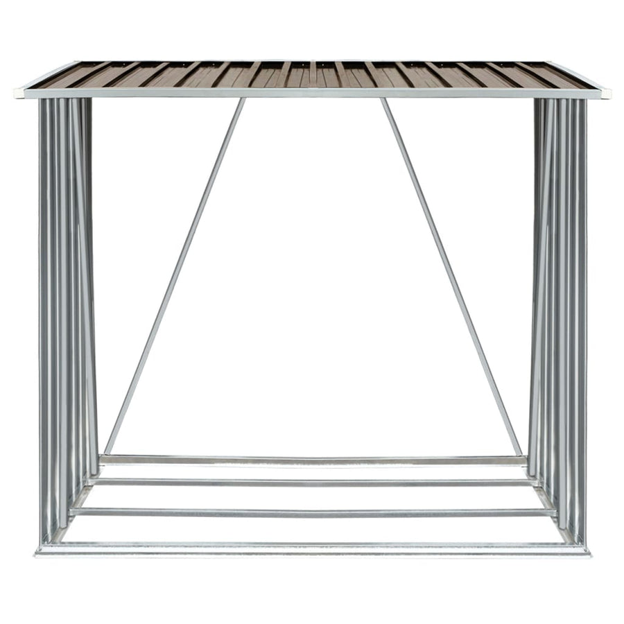 Haardhoutschuur 163X83X154 Cm Gegalvaniseerd Staal Bruin