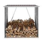 Firewood shed 163x83x154 cm galvanised steel brown