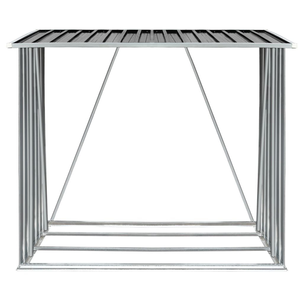 Haardhoutschuur 163X83X154 Cm Gegalvaniseerd Staal Antraciet