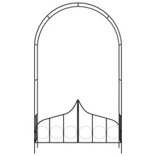 Tuinboog Met Hek 138X40X238 Cm Ijzer Zwart