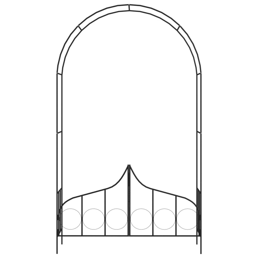 Tuinboog Met Hek 138X40X238 Cm Ijzer Zwart