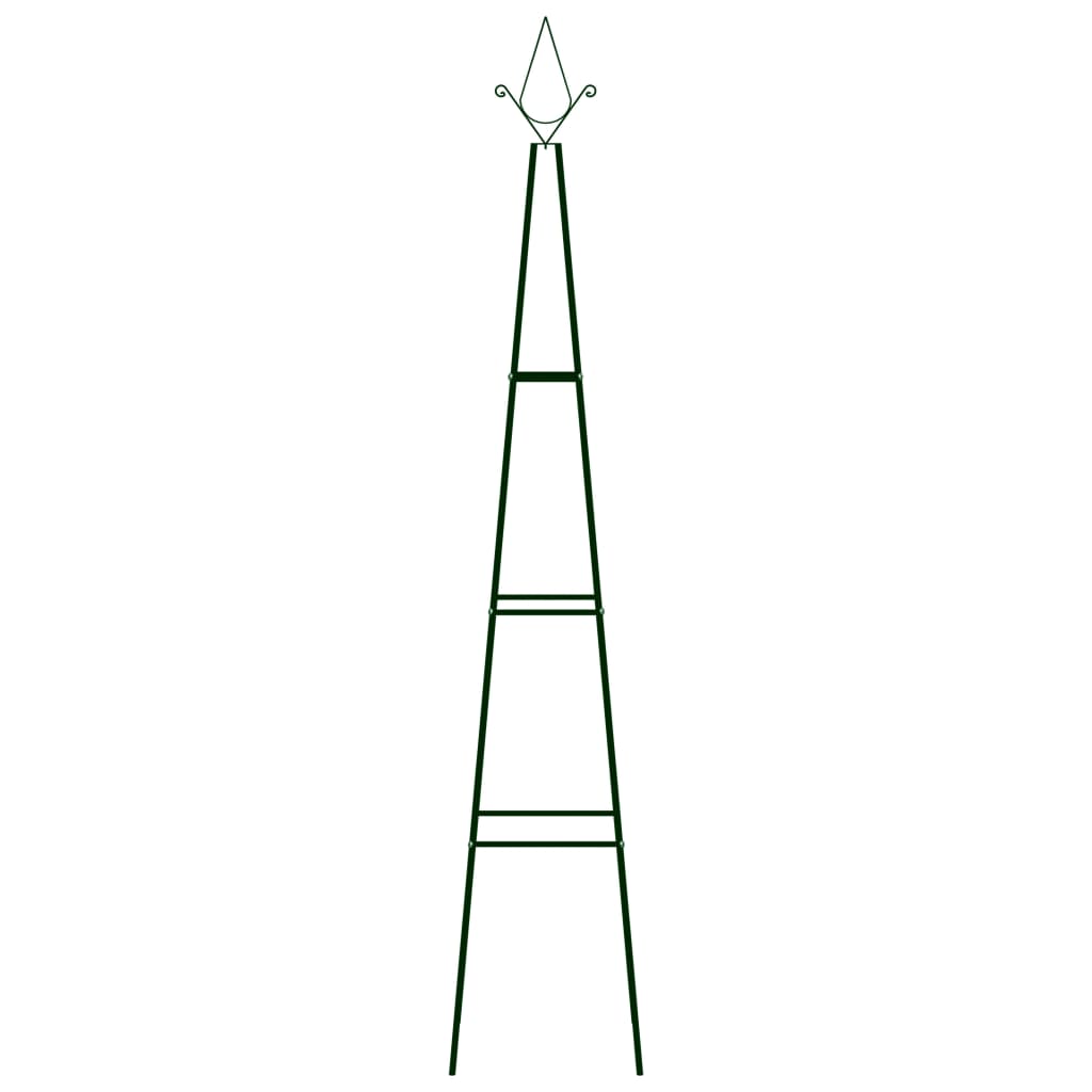 Plantenklimrekken 2 St 35X35X195 Cm Ijzer Donkergroen