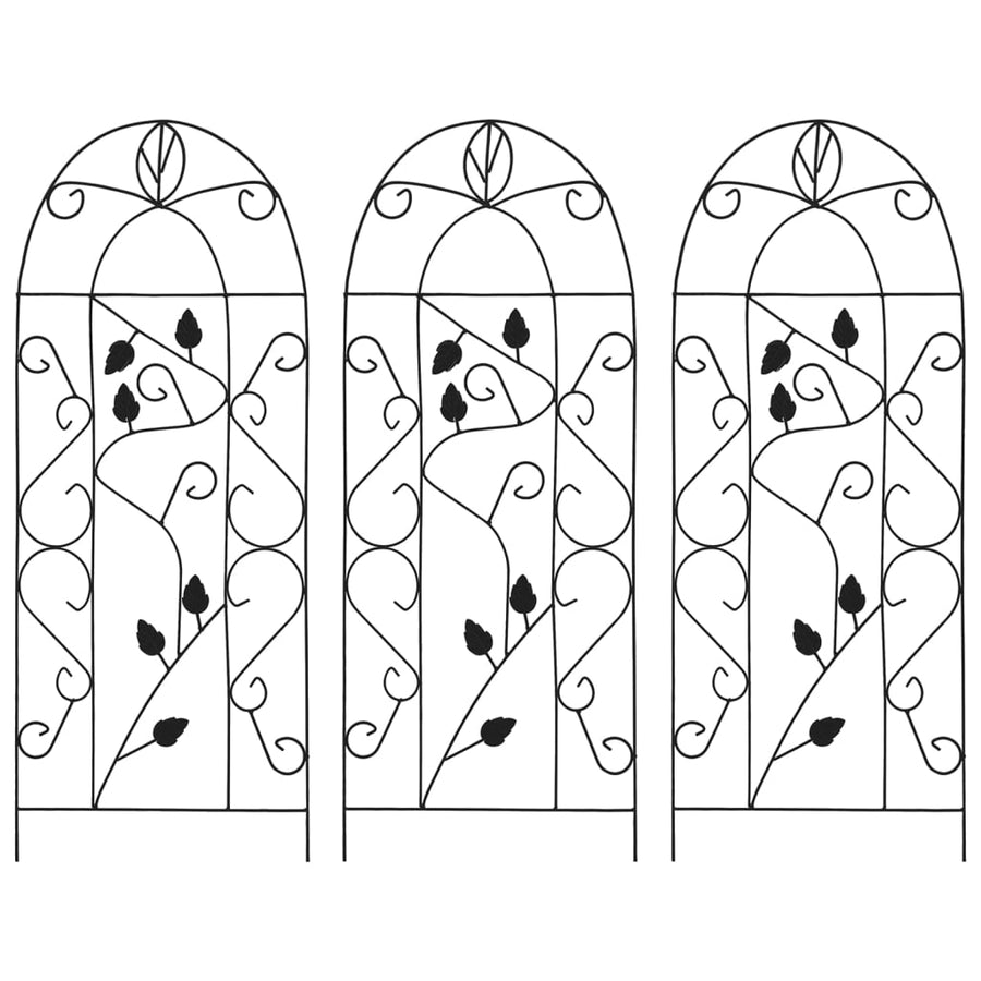 Plantenklimrekken 40X100 Cm Ijzer Zwart Blad