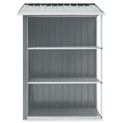 Tuinschuur Met Rek 205X130X183 Cm Ijzer Grijs