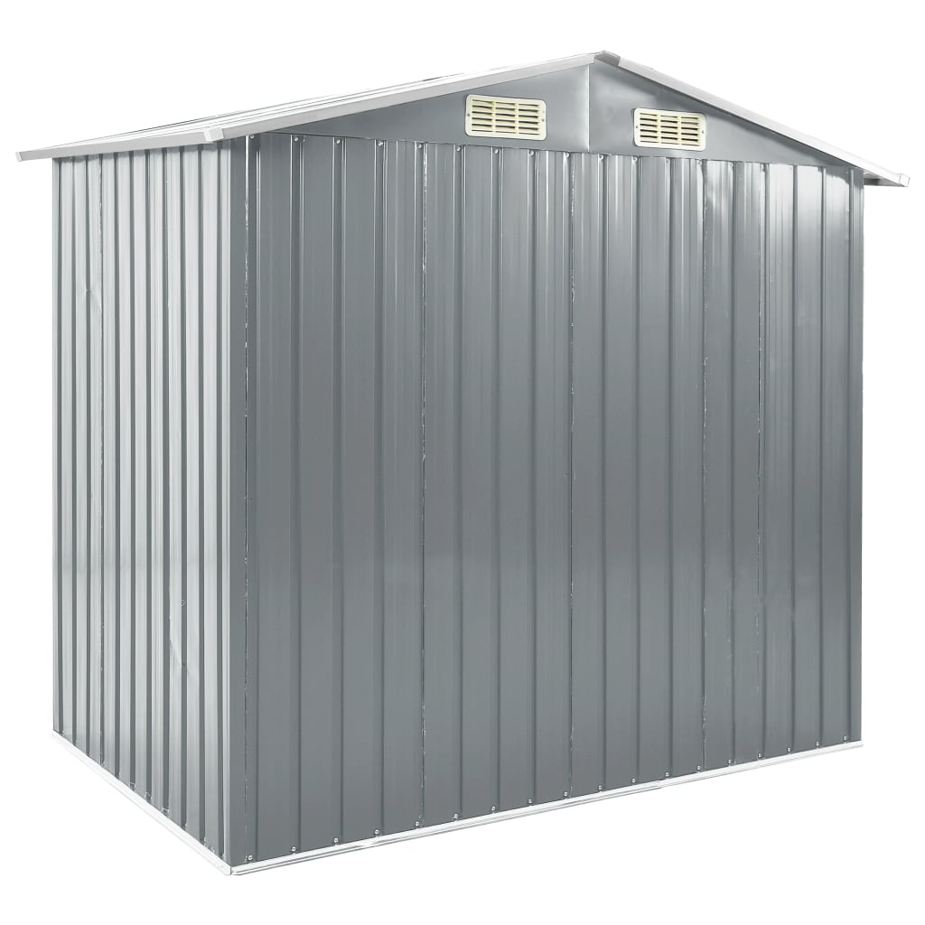 Tuinschuur Met Rek 205X130X183 Cm Ijzer Grijs