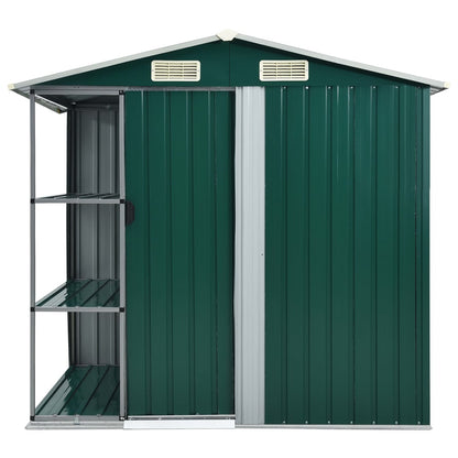 Tuinschuur Met Rek 205X130X183 Cm Ijzer Groen