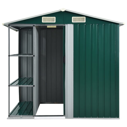 Tuinschuur Met Rek 205X130X183 Cm Ijzer Groen