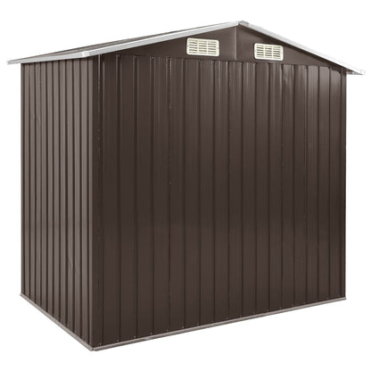 Tuinschuur Met Rek 205X130X183 Cm Ijzer Bruin