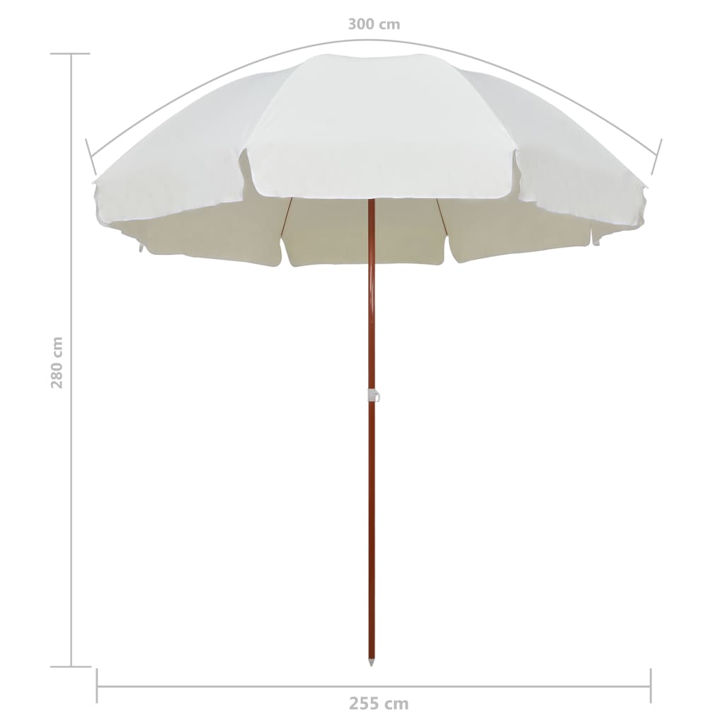 Parasol Met Stalen Paal 300 Cm Zandkleurig