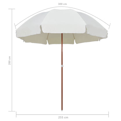 Parasol Met Stalen Paal 300 Cm Zandkleurig