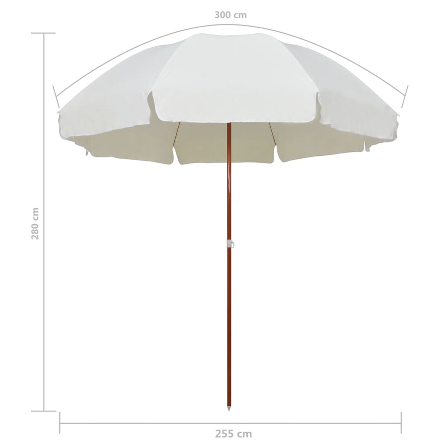 Parasol Met Stalen Paal 300 Cm Zandkleurig
