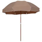 Steel pole parasol 300 cm taupe