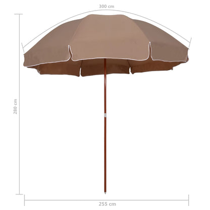 Parasol Met Stalen Paal 300 Cm Taupe