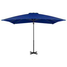 Zweefparasol Met Aluminium Paal Azuur 250 x 250 cm Blauw