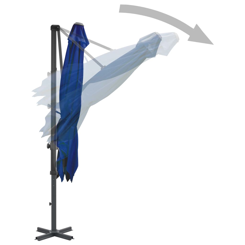 Zweefparasol Met Aluminium Paal Azuur 250 x 250 cm Blauw