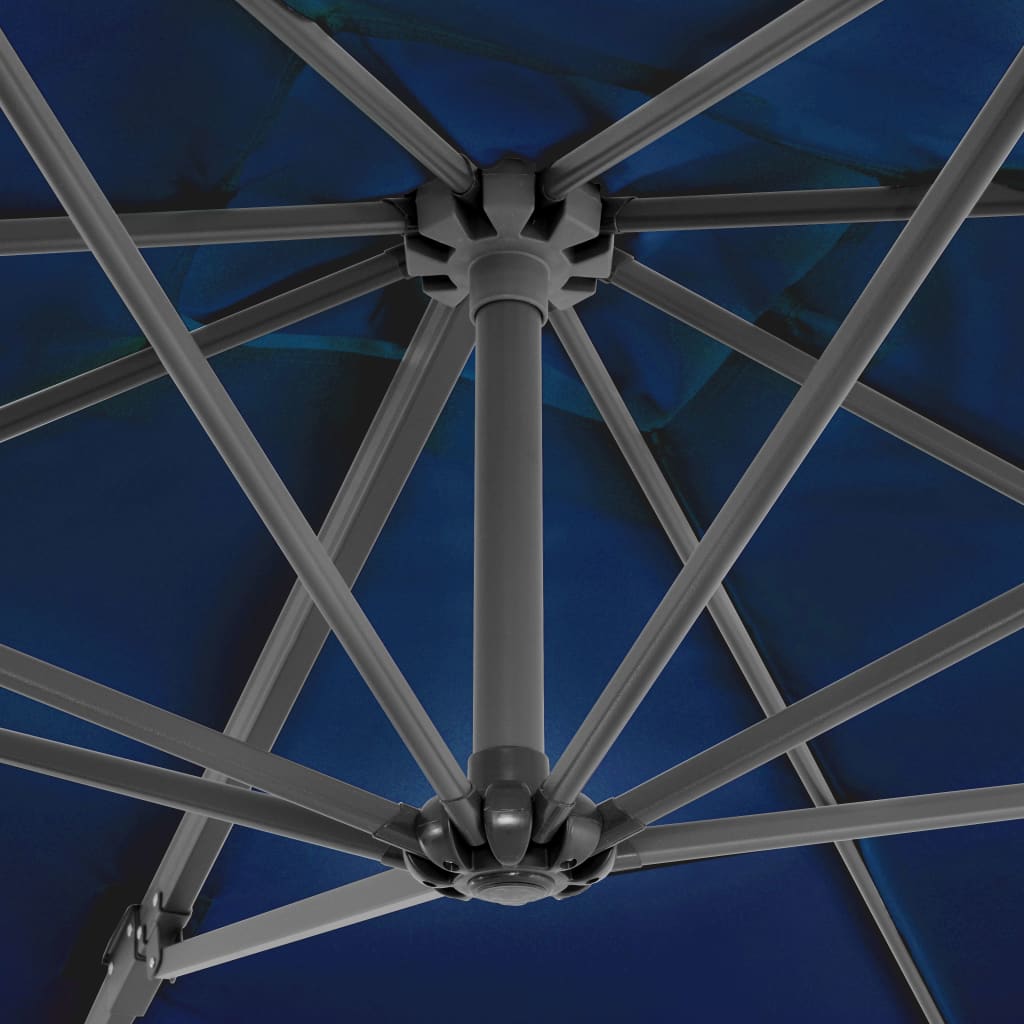 Zweefparasol Met Aluminium Paal Azuur 250 x 250 cm Blauw