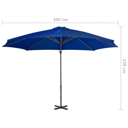 Zweefparasol Met Aluminium Paal 300 Cm Azuur 300 x 238 cm Blauw