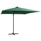 Zweefparasol Met Led-Verlichting Stalen Paal Groen