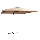 Zweefparasol Met Led-Verlichting Stalen Paal Taupe