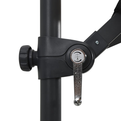 Zweefparasol Met Led-Verlichting Stalen Paal Zwart