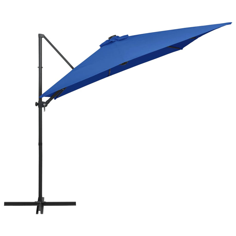 Zweefparasol Met Led-Verlichting En Paal Azuurblauw azure blue
