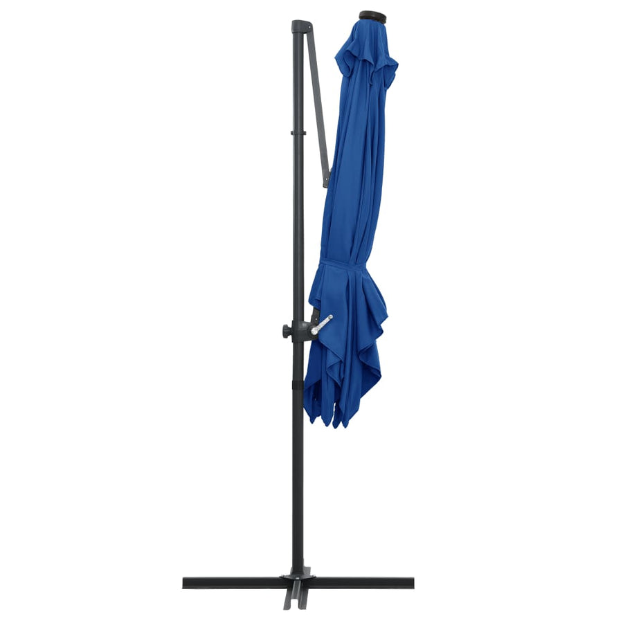 Zweefparasol Met Led-Verlichting En Paal Azuurblauw azure blue