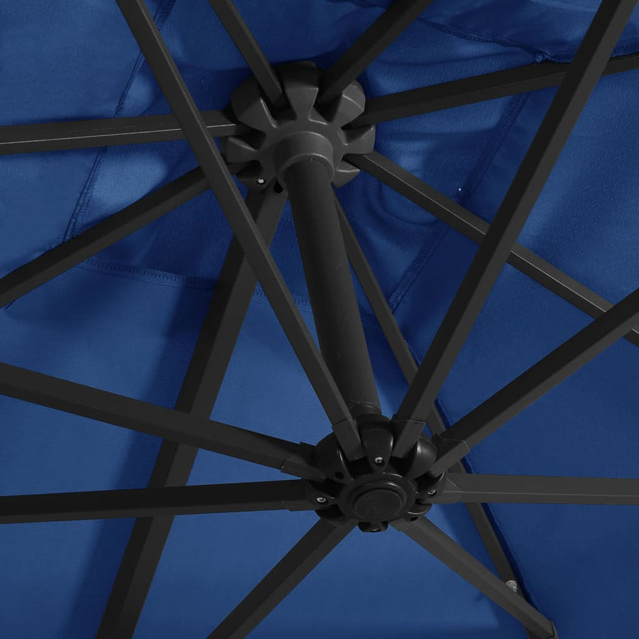 Zweefparasol Met Led-Verlichting En Paal Azuurblauw azure blue