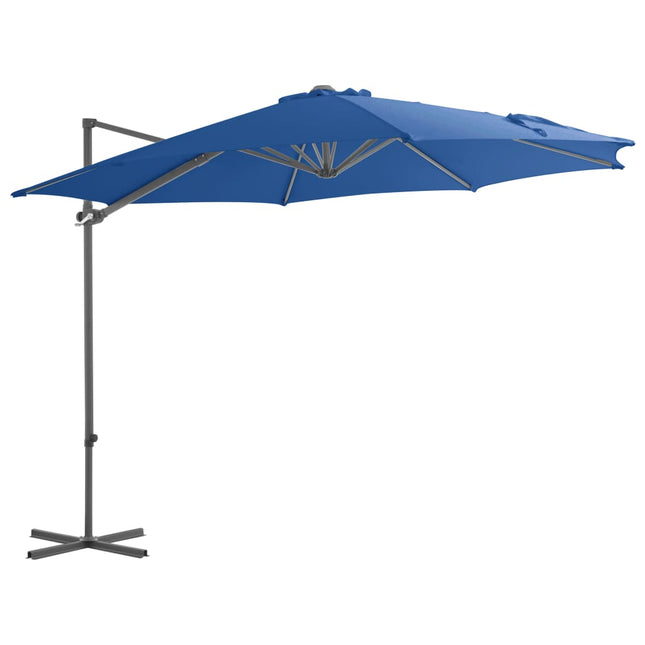 Zweefparasol Met Stalen Paal 300 Cm Azuur 300 x 255 cm Blauw