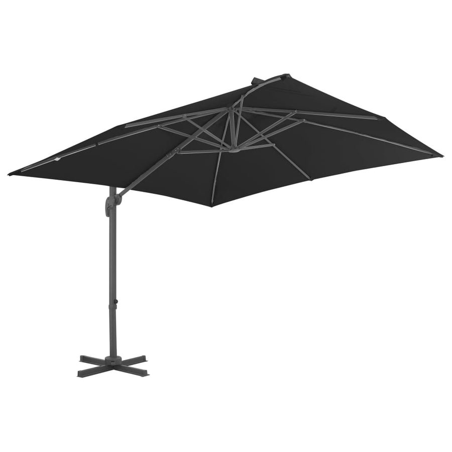 Zweefparasol Met Aluminium Paal 3X3 M 300 x 300 cm Zwart