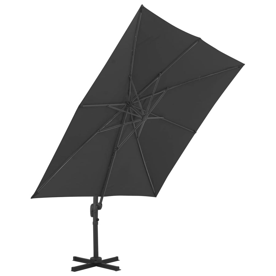 Zweefparasol Met Aluminium Paal 3X3 M 300 x 300 cm Zwart
