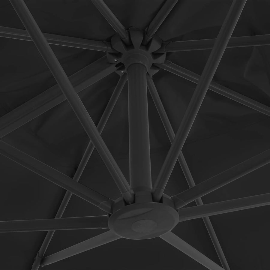 Zweefparasol Met Aluminium Paal 3X3 M 300 x 300 cm Zwart