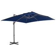 Zweefparasol 3x3 m aluminium paal azuurblauw