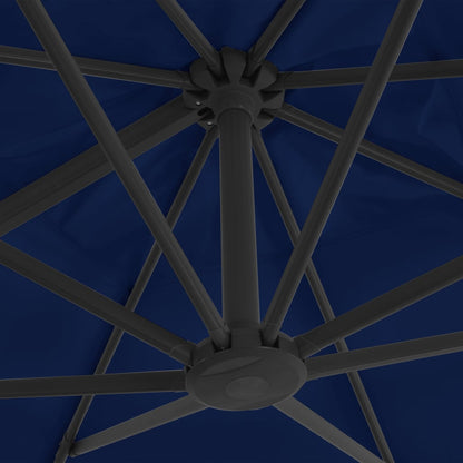 Zweefparasol Met Aluminium Paal 3X3 M Azuurblauw 300 x 300 cm azure blue