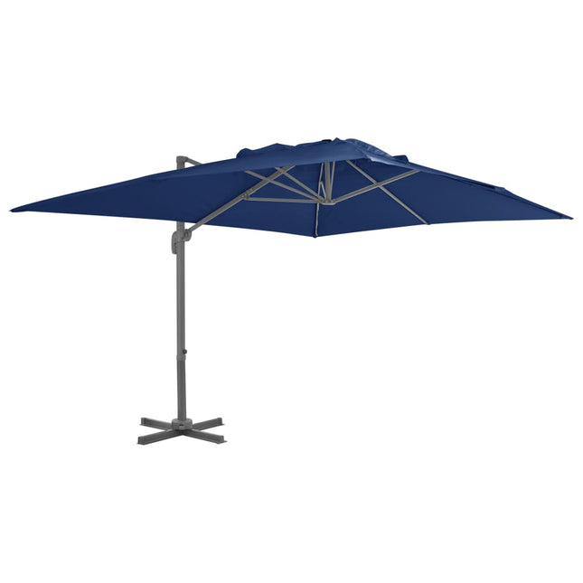 Zweefparasol Met Aluminium Paal 4X3 M Azuurblauw 400 x 300 cm azure blue