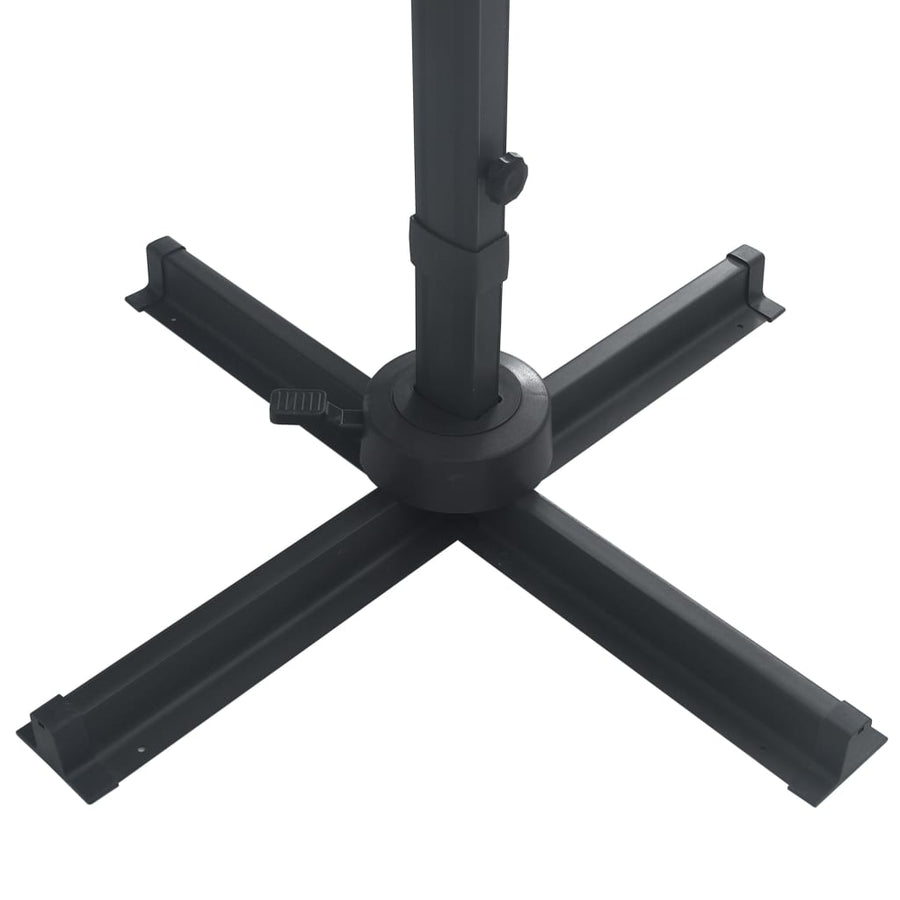 Zweefparasol Met Led En Aluminium Paal 400X300 Cm Zandkleurig
