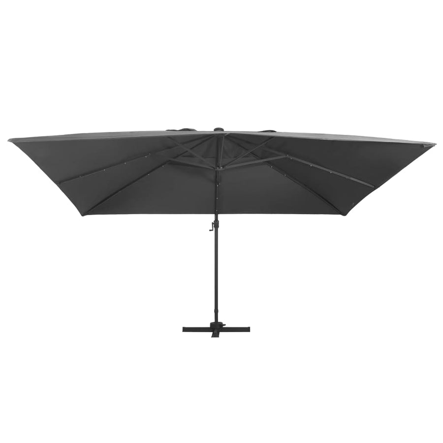Zweefparasol Met Led En Aluminium Paal 400X300 Cm Antraciet