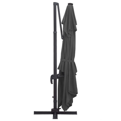 Zweefparasol Met Led En Aluminium Paal 400X300 Cm Antraciet