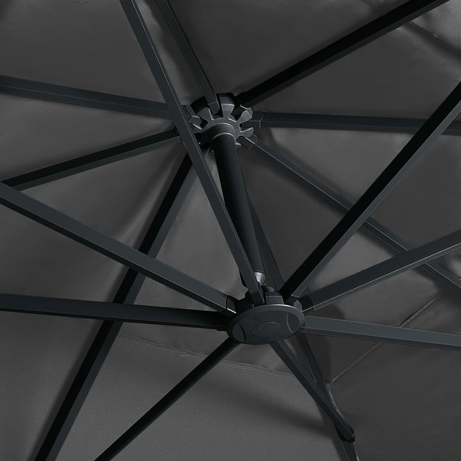 Zweefparasol Met Led En Aluminium Paal 400X300 Cm Antraciet