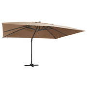 Zweefparasol 400x300 cm taupe met LED