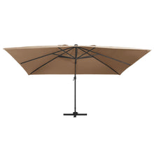 Zweefparasol Met Led En Aluminium Paal 400X300 Cm Taupe