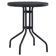 Tuintafel 60 cm staal glas zwart