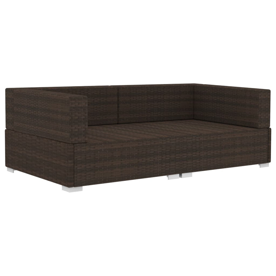 Hoekbanken Met Kussens Poly Rattan Bruin