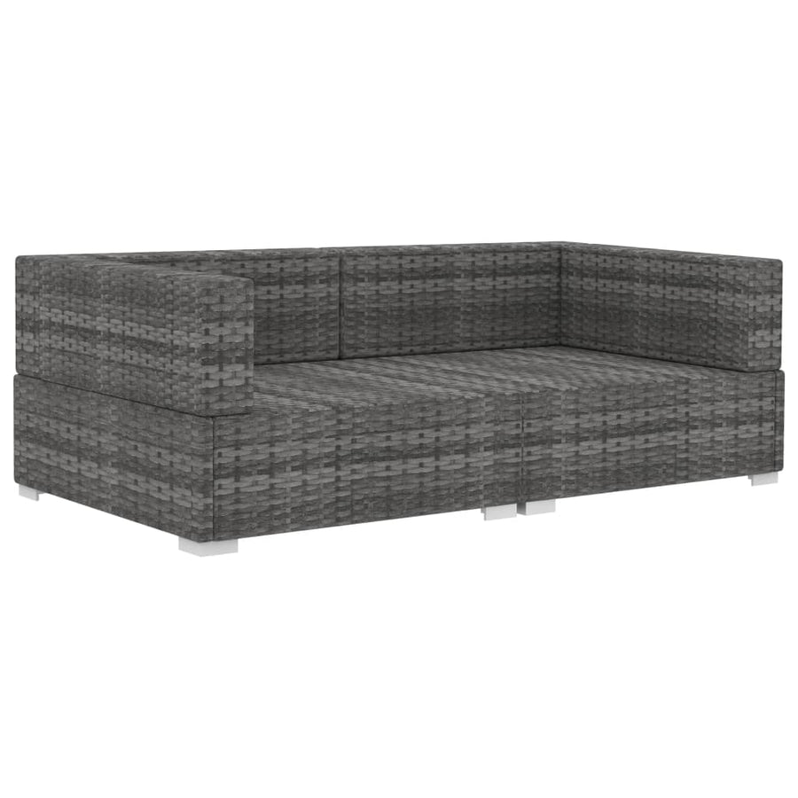 Hoekbanken Met Kussens Poly Rattan Grijs