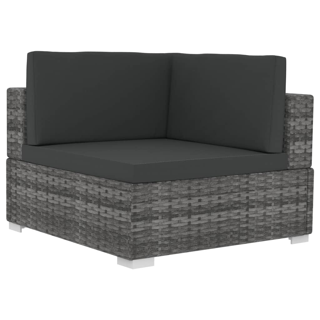 Hoekbanken Met Kussens Poly Rattan Grijs