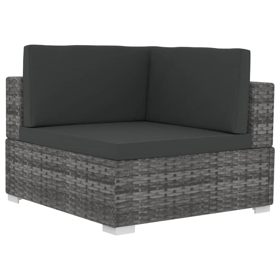 Hoekbanken Met Kussens Poly Rattan Grijs